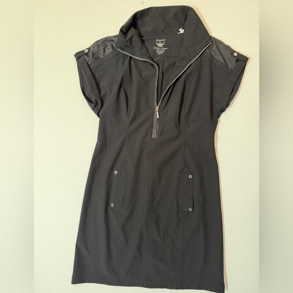 Zenergy by Chico's Neema half-zip dress in black